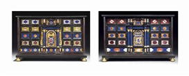 PAIR OF WORKS: A NEAR PAIR OF ITALIAN GILT-BRONZE MOUNTED, PEWTER-INLAID PIETRA DURA, EBONY AND ROSEWOOD CABINETS by Italian School, 17th Century